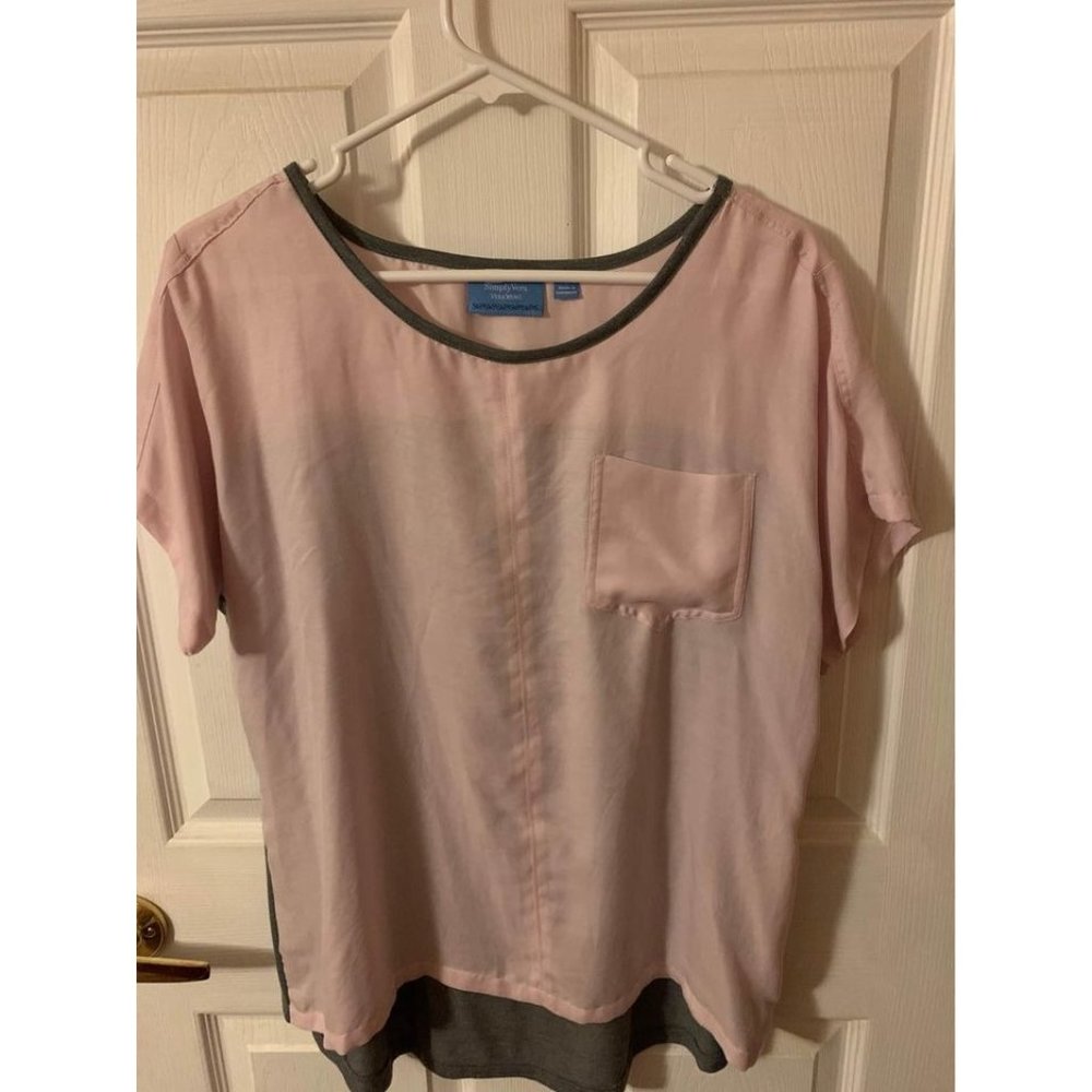 Pink and Gray Women's Blouse
